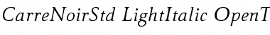 Carre Noir Std Light Italic Font