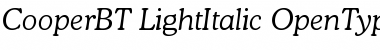 Bitstream Cooper Light Italic Font