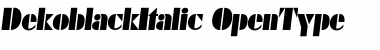 Dekoblack Italic Font