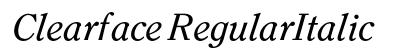 Clearface RegularItalic preview