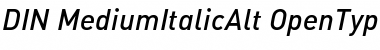DIN-MediumItalicAlt Font
