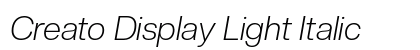 Creato Display Light Italic Preview