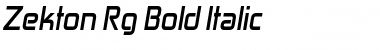 Zekton Rg Bold Italic Font