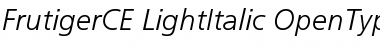Frutiger 46 CE Light Italic Font
