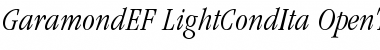 GaramondEF LightCondIta Font GaramondEF LightCondIta Font