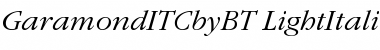 ITC Garamond Light Italic Font