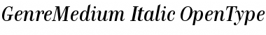 Genre Medium Medium Italic Font