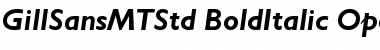 Gill Sans MT Std Bold Italic Font