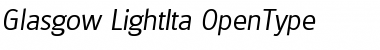 Glasgow-LightIta Regular Font