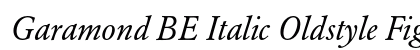 Garamond BE Italic Oldstyle Figures preview