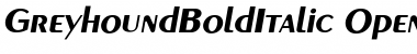 GreyhoundBoldItalic Regular Font