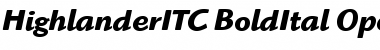 Highlander ITC Bold Italic Font