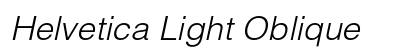 Helvetica Light Oblique Preview
