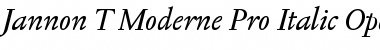 Jannon T Moderne Pro Italic Font Jannon T Moderne Pro Italic Font