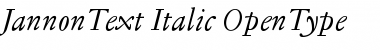 Jannon Text Italic Font