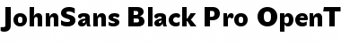 JohnSans Black Pro Regular Font