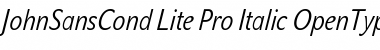 JohnSansCond Lite Pro Italic Font