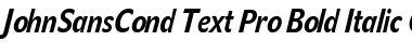JohnSansCond Text Pro Bold Italic Font