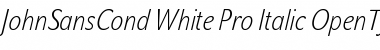 JohnSansCond White Pro Italic Font