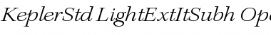 Kepler Std Light Extended Italic Subhead Font