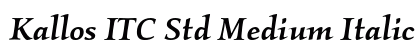 Kallos ITC Std Medium Italic Preview