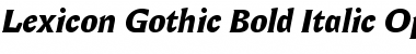 Lexicon Gothic Bold Italic Font