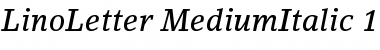 LinoLetter Medium Italic Font