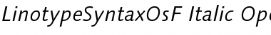 LinotypeSyntaxOsF Italic Font