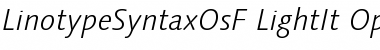 LinotypeSyntaxOsF LightIt Font