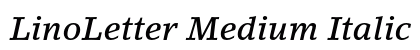 LinoLetter Medium Italic Oldstyle Figures Preview