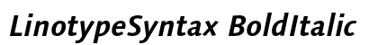 LinotypeSyntax BoldItalic Preview