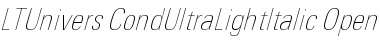 LTUnivers 121 CondUltLtIt Font