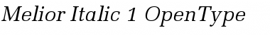 Melior Italic Font Melior Italic Font
