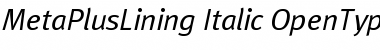 MetaPlusLining Italic Font MetaPlusLining Italic Font