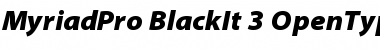 Myriad Pro Black Italic Font