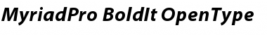 Myriad Pro Bold Italic Font