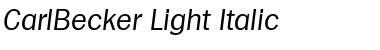CarlBecker-Light Italic Font