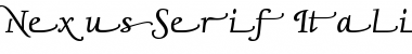 NexusSerif-ItalicSwashOne Regular Font