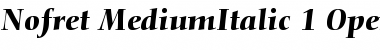 Nofret Medium Italic Font