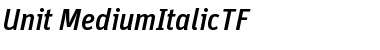 Unit-MediumItalicTF Regular Font