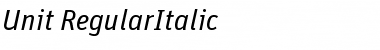 Unit-RegularItalic Regular Font