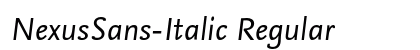 NexusSans-Italic Regular preview