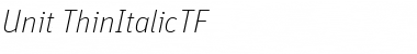 Unit-ThinItalicTF Regular Font