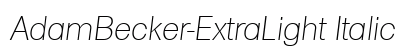 AdamBecker-ExtraLight Italic preview