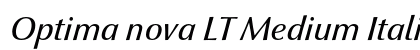 Optima nova LT Medium Italic Old Style Figures Preview