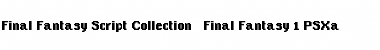 Final Fantasy 1 PSXa Font