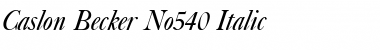 Caslon Becker No540 Italic Font