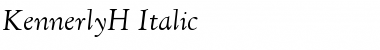 KennerlyH-Italic Italic Font