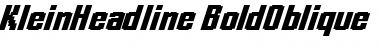 KleinHeadline-BoldOblique Font