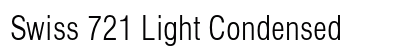 Swiss 721 Light Condensed Font Preview